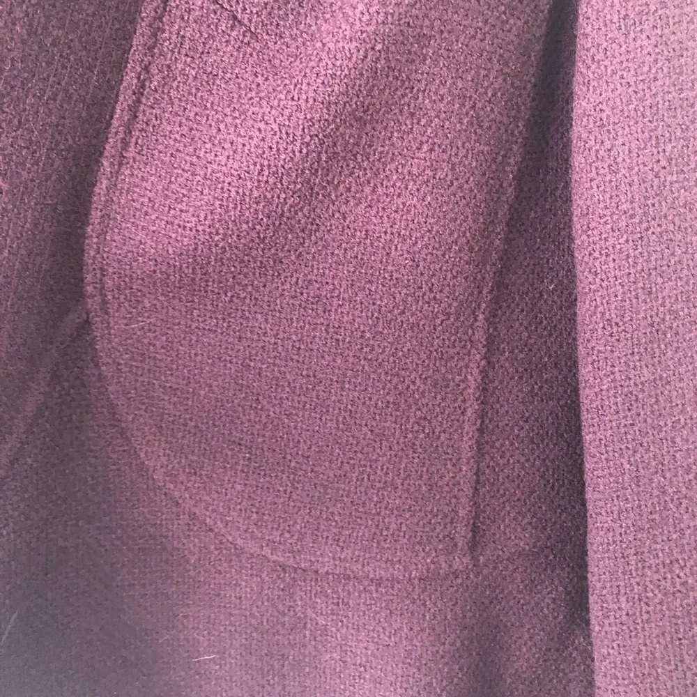 Lafayette 148 Blain Javanese Plum Wool Frayed Waterfall Blazer Jacket Size 4